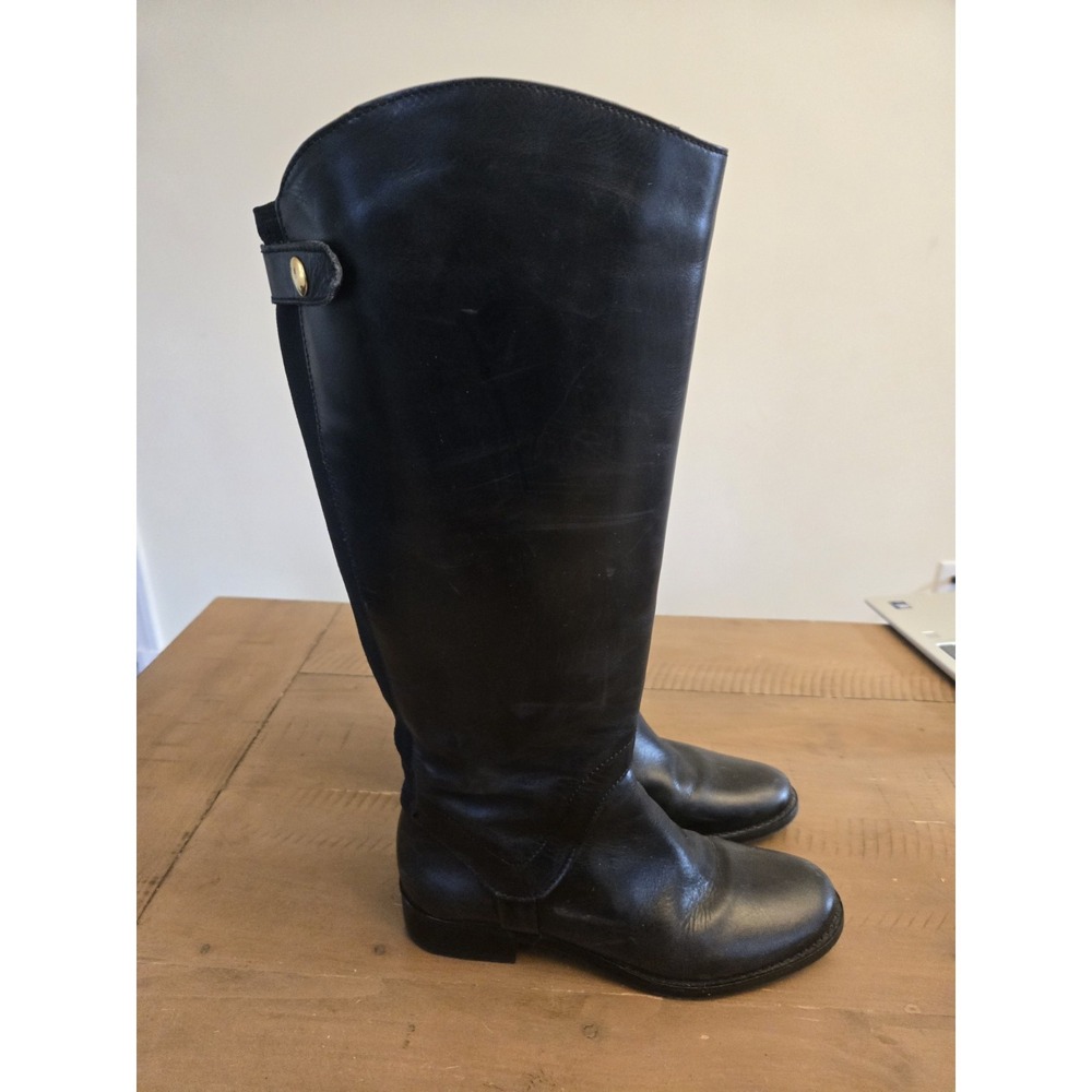 STEVEN‎ Womens SADY Black Leather Knee High Boots Size 6.5